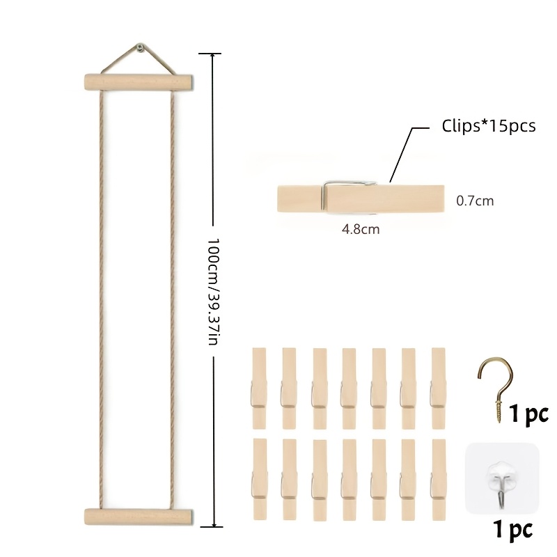 Wood Photo Hanging Rope with W - огляд і ціна String Tension Clip