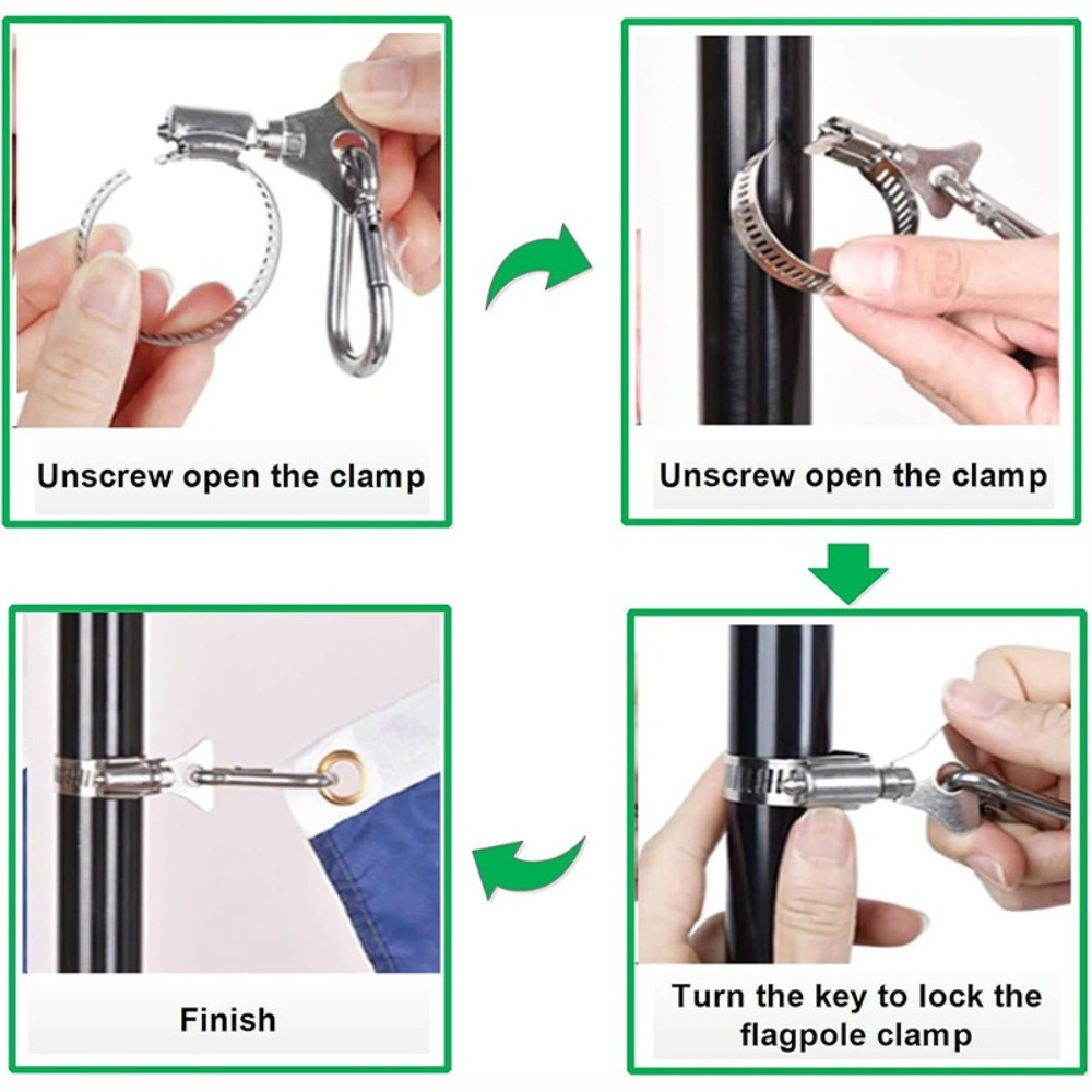 4pcs New 22-32mm Flagpole Clip - огляд і ціна String Tension Clip
